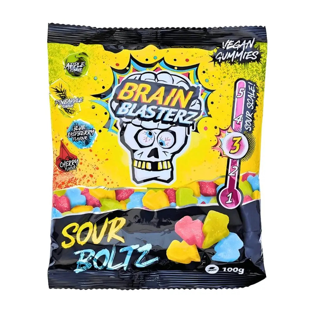 Brain Blasterz Sour Boltz 100g OhMyCandyBox