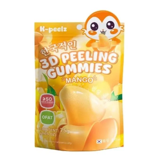 K - Peelz Mango 3D Peeling Gummies 75g - OhMyCandyBox