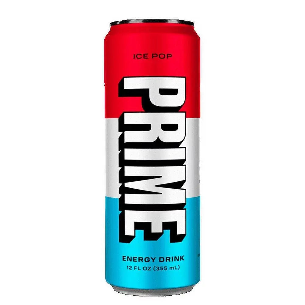 Limenka energetskog pića ICE POP 330 ml, crveno-bijela s plavim dnom
