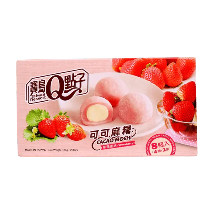 Q Brand Mochi Cocoa Strawberry 80g OhMyCandyBox