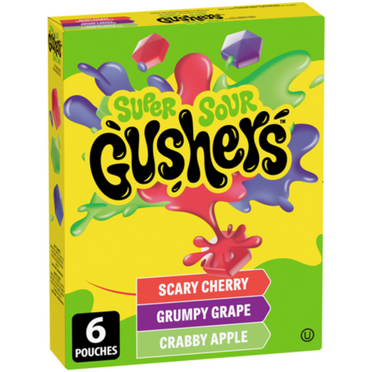 Fruit Gushers Super Sour 6 Pack 138g